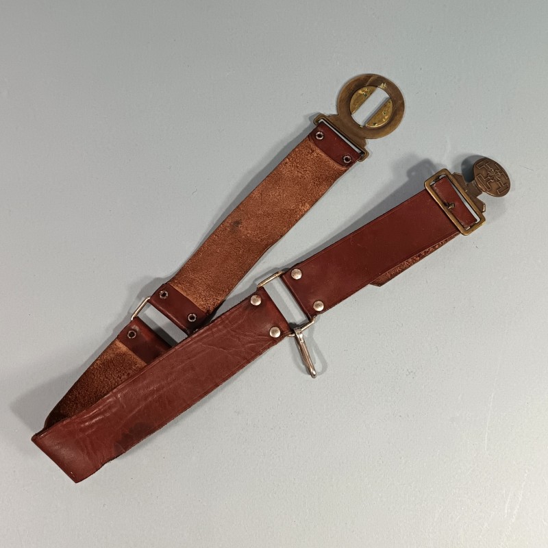 CEINTURON SCOUTS DE FRANCE ETRE PRET MODELE DE BOUCLE DE 1929 A 1940 TOUR DE TAILLE 70 cm